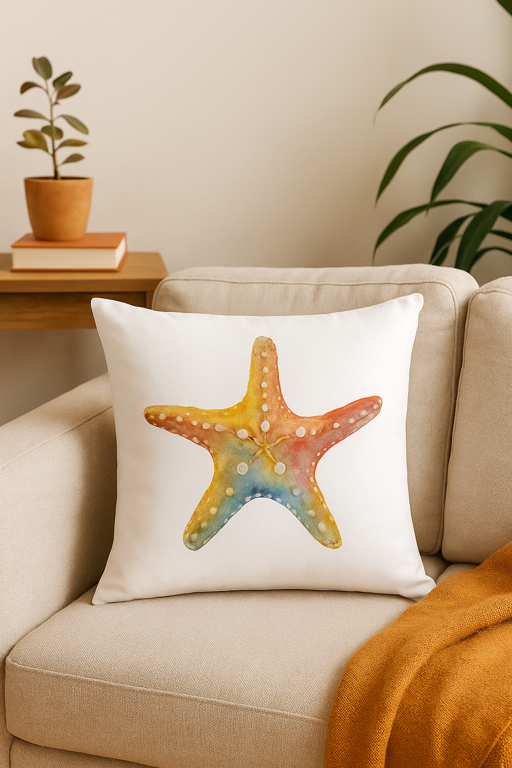 Conch Seashell Print Throw Pillow Cover, Design 1 - view 2