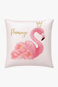 Throw pillow cover with decorative pink flaming pattern for your interior