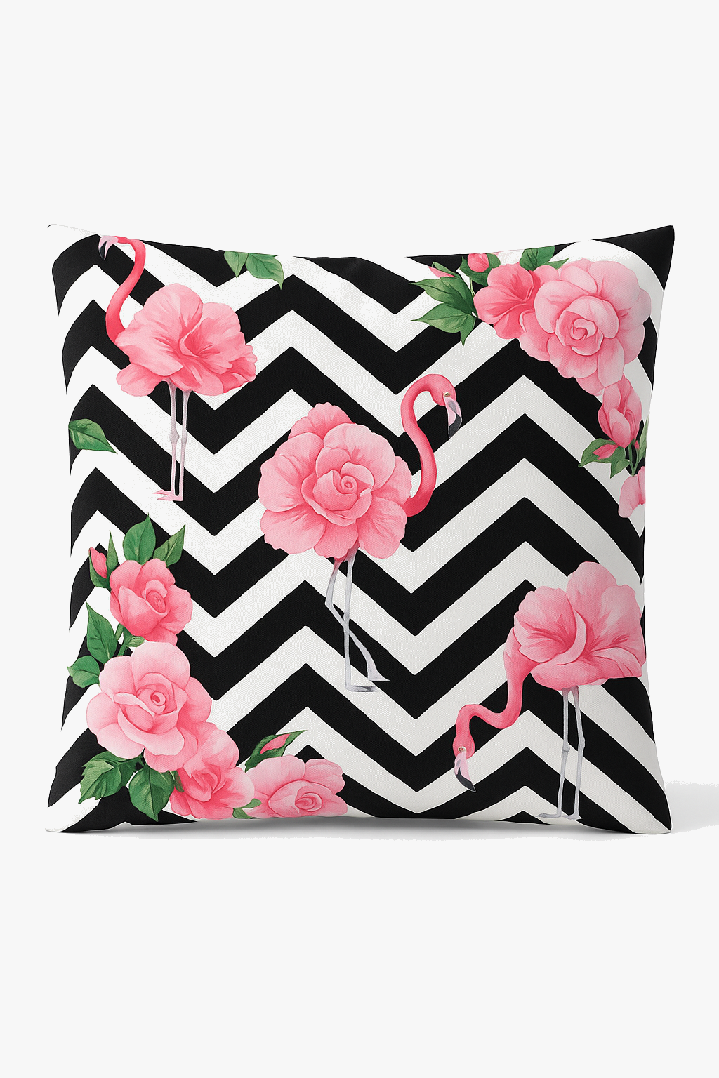Pink Flamingo Throw Pillow Cover, Chic and Solar Accent