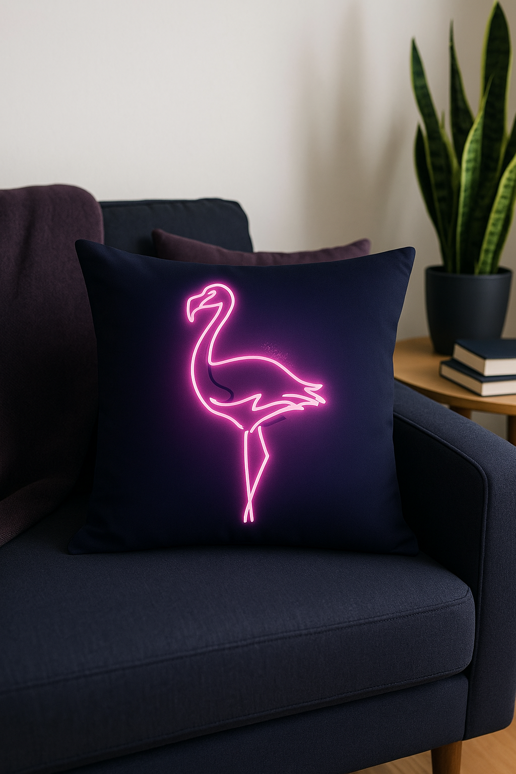 Throw pillow cover flaming pink pattern for elegant decoration - view 2