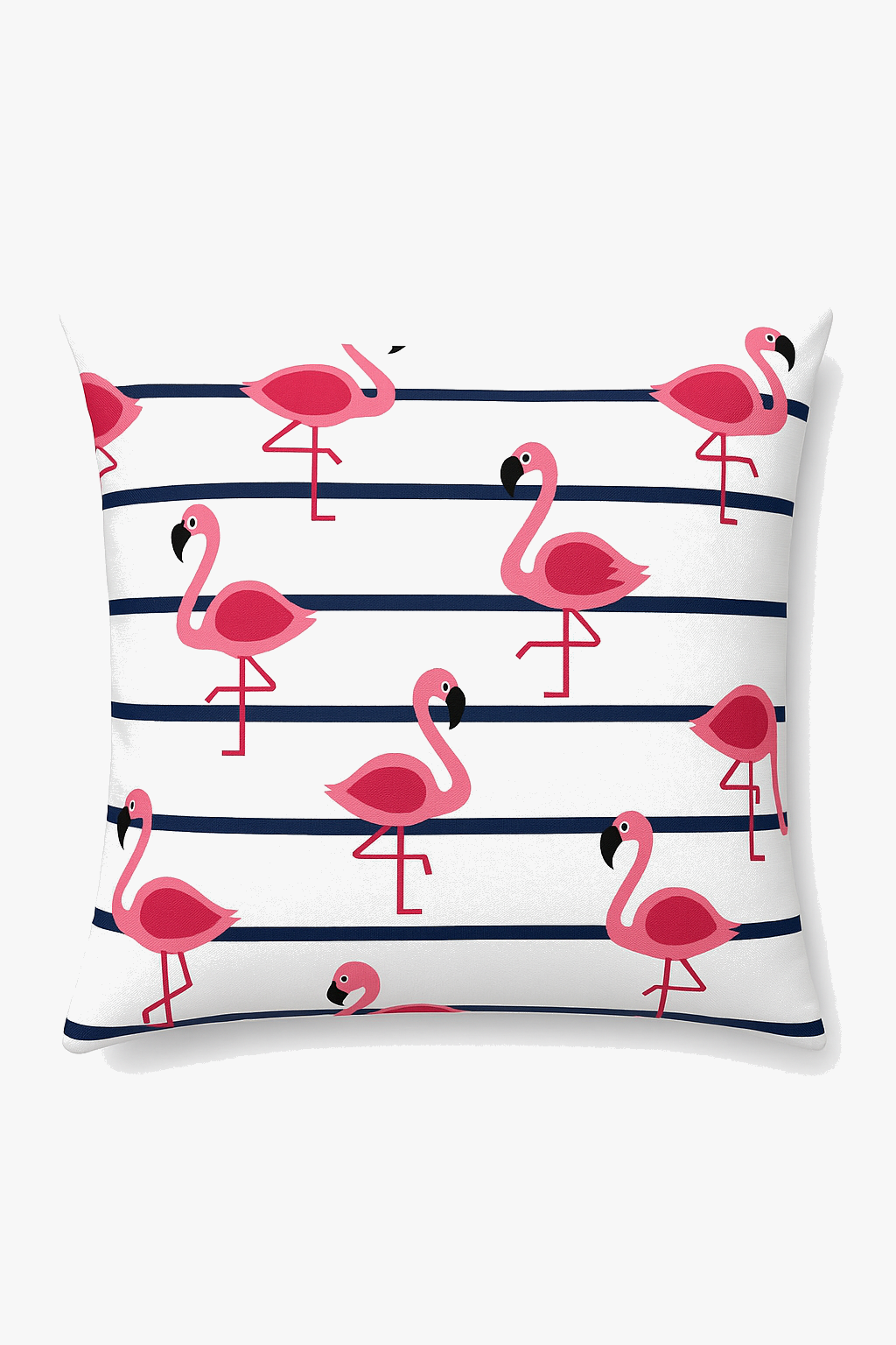 Throw pillow cover pink flaming pattern for a tropical style