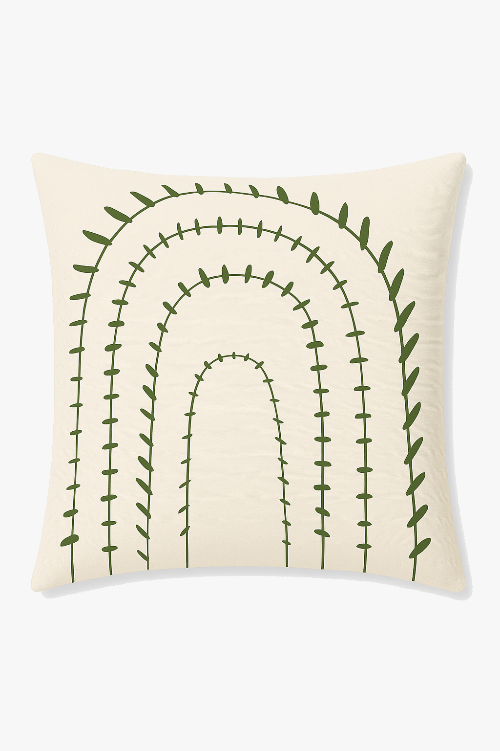 Throw pillow cover abstract floral pattern elegant green