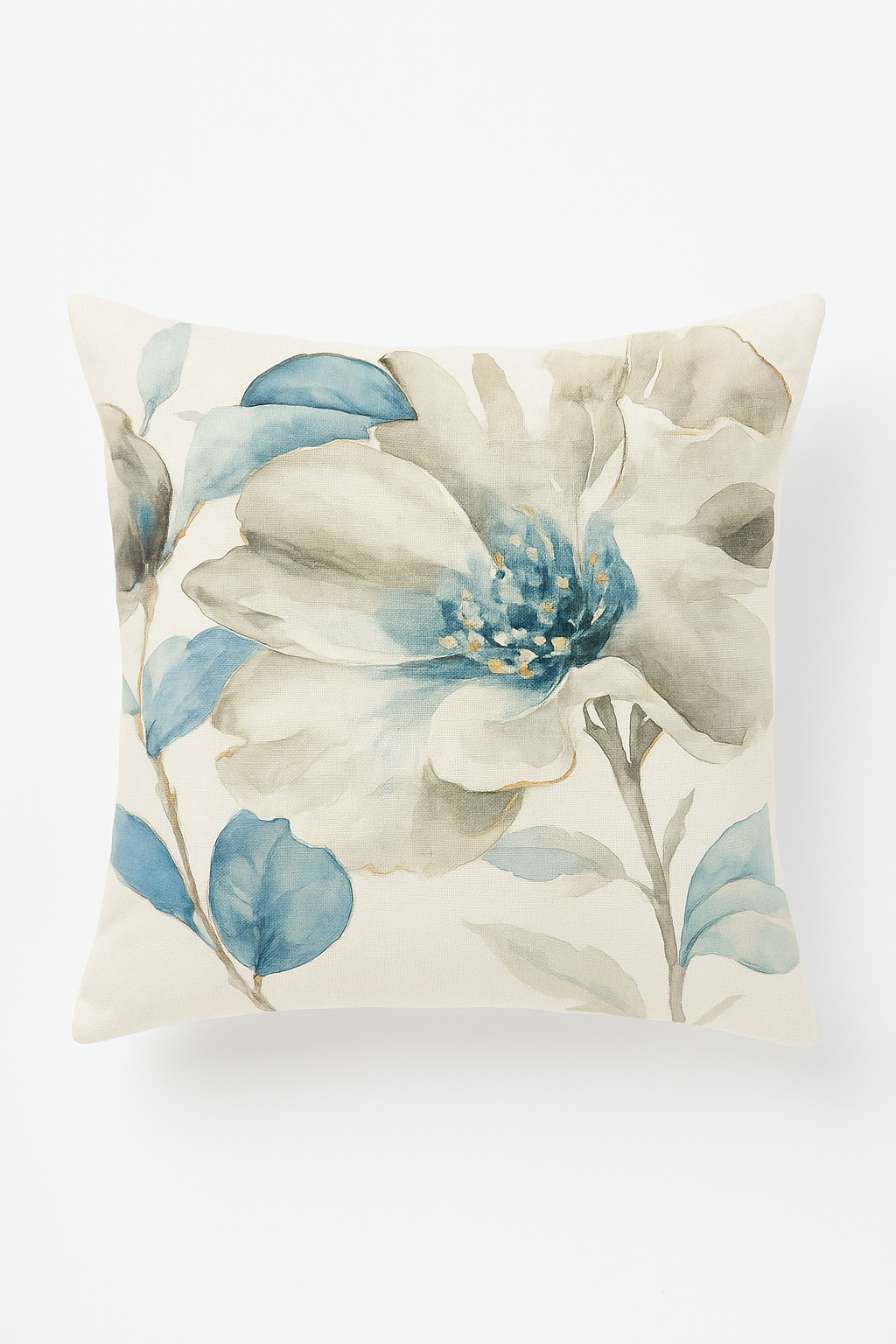 Throw pillow cover floral pattern ginkgo leaves