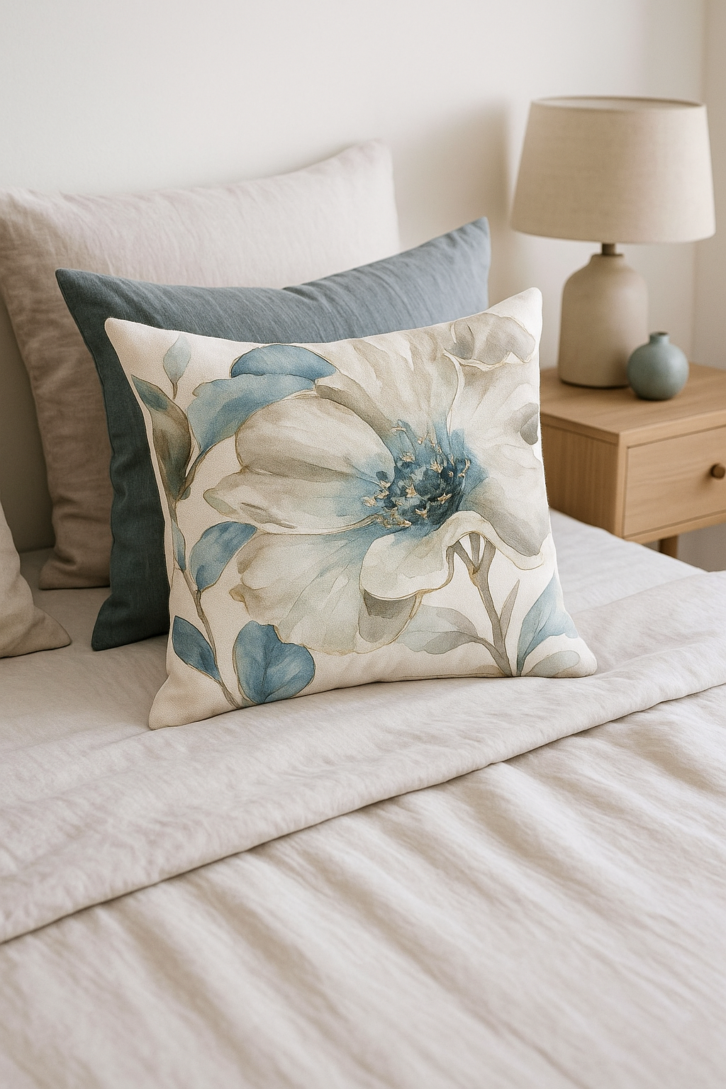 Throw pillow cover floral pattern ginkgo leaves - view 2