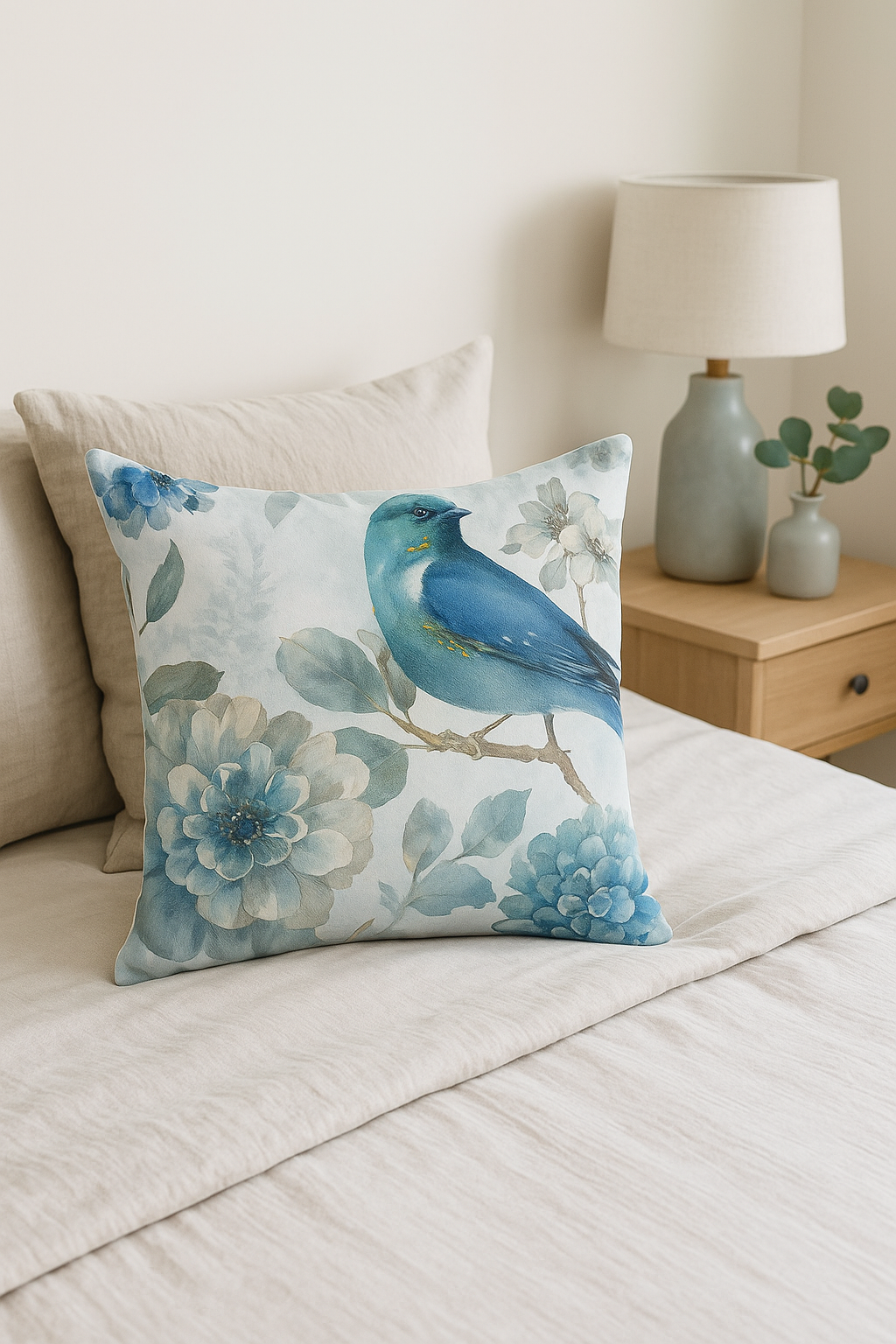 Ginkgo floral throw pillow cover for sofa and bed - view 2