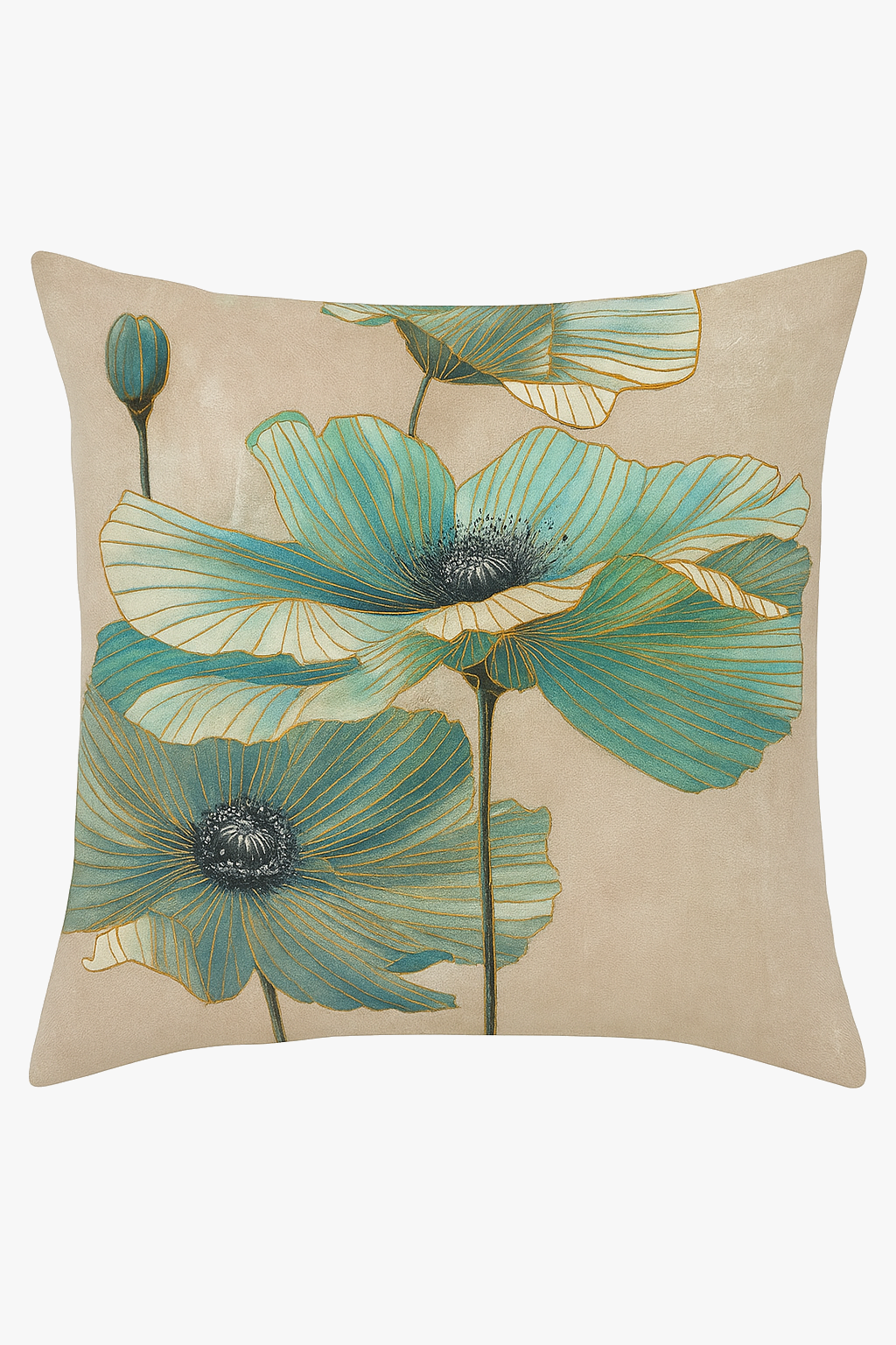 Contemporary Ginkgo Floral Throw Pillow Cover