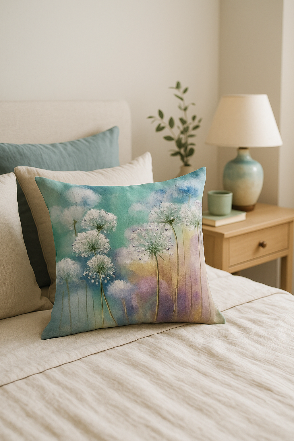 Refined Ginkgo Floral Throw Pillow Cover, Design 2 - view 2