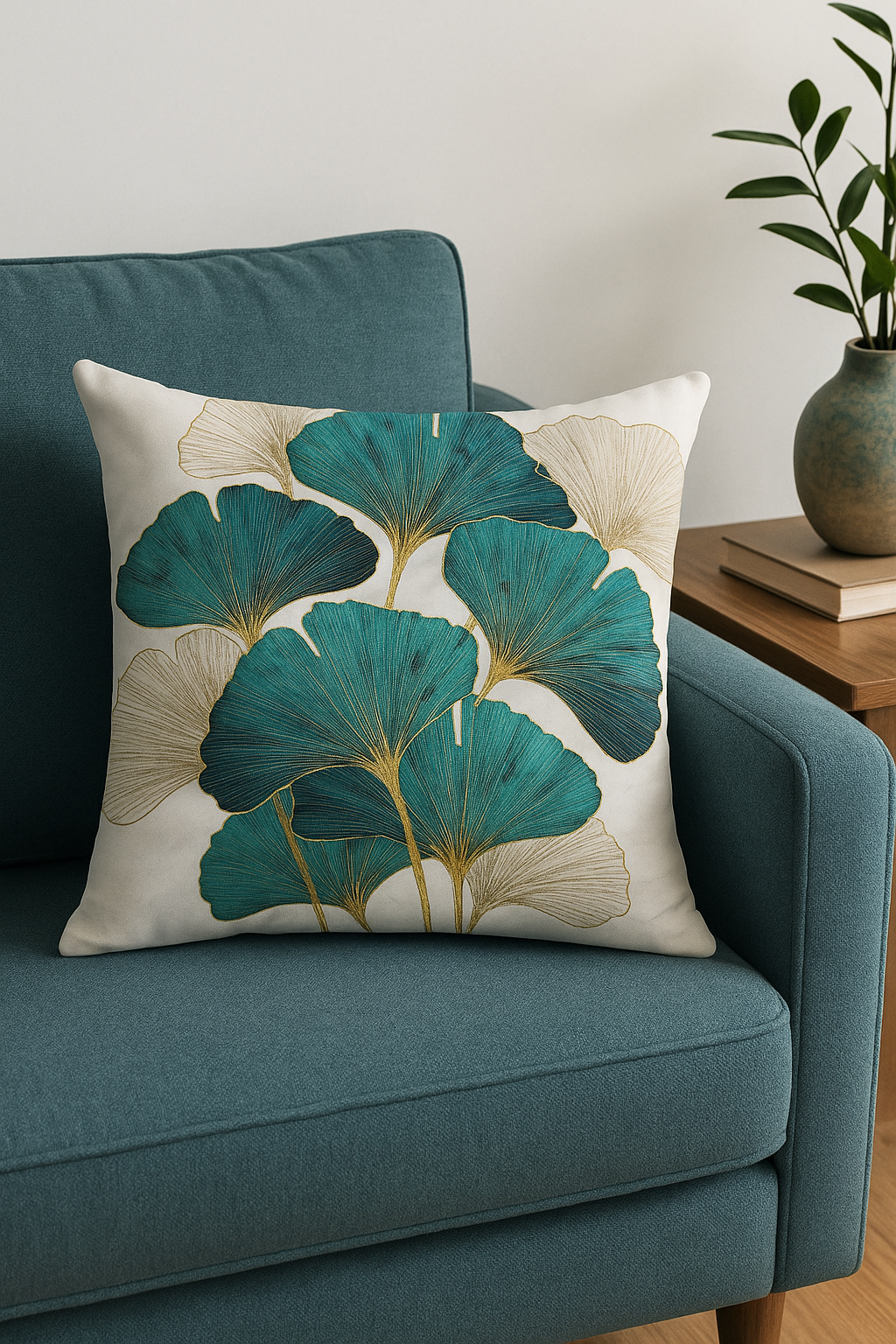 Ginkgo Floral Throw Pillow Cover - view 2