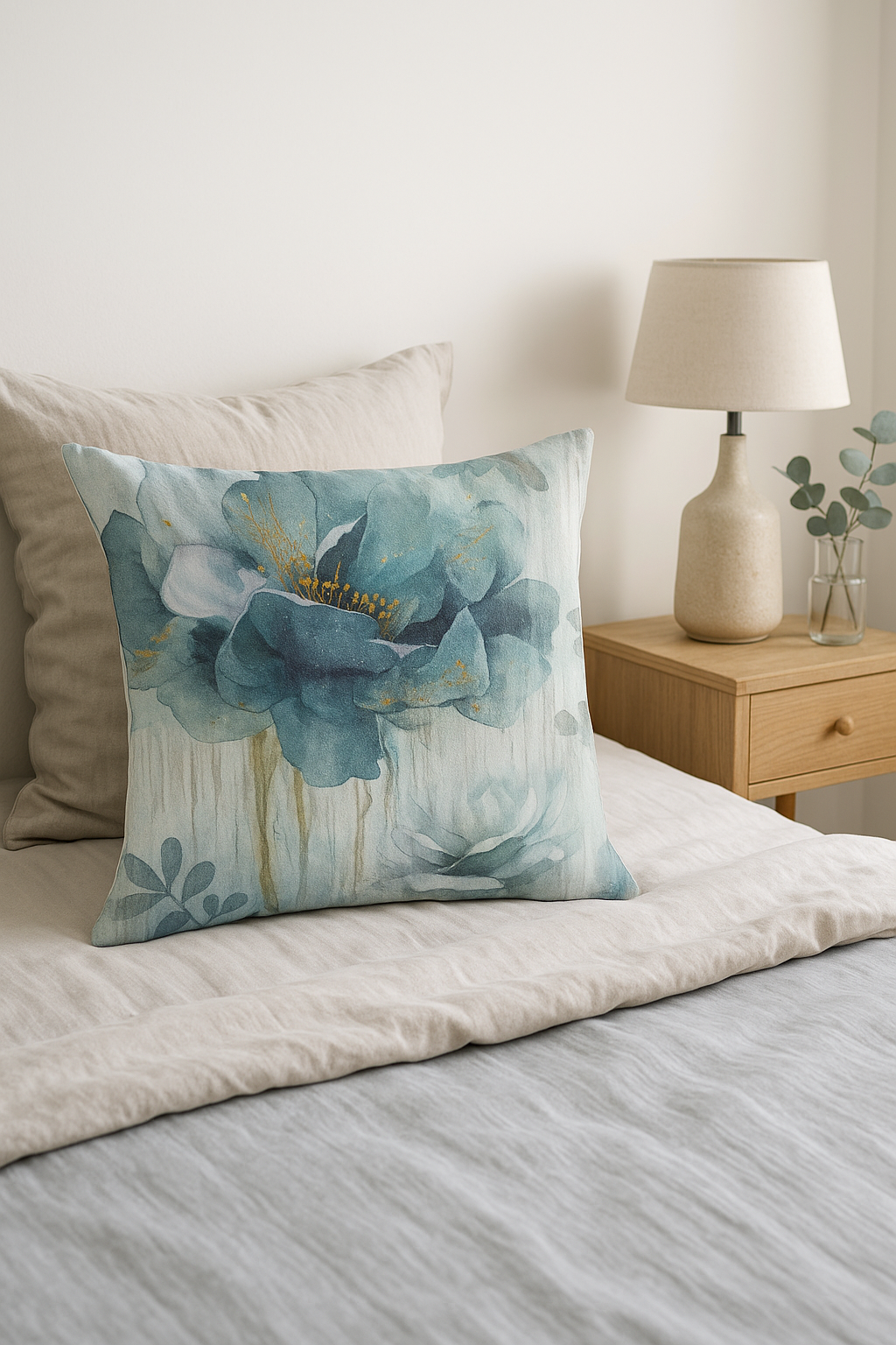 Understated Ginkgo Floral Throw Pillow Cover - view 2
