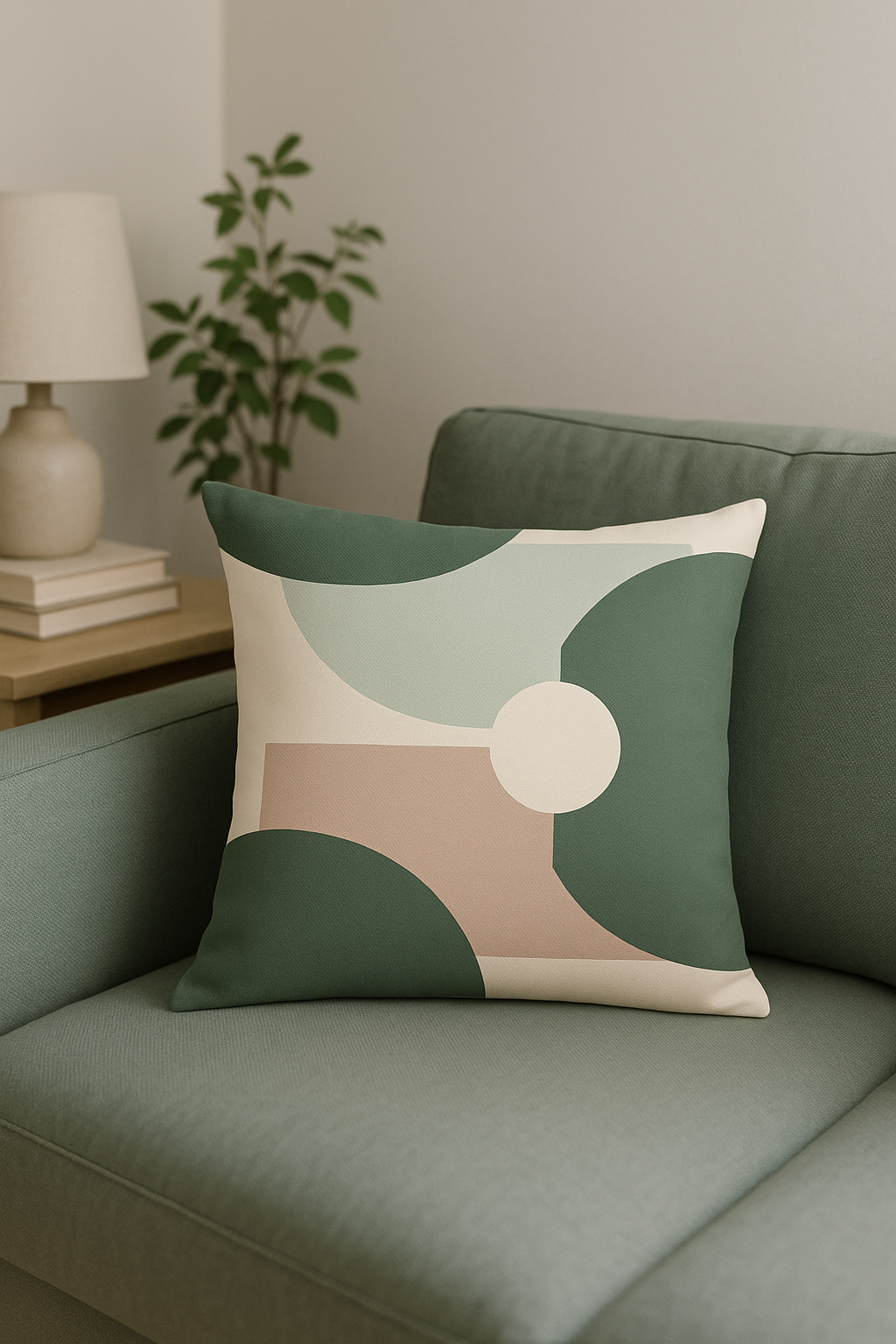 Throw pillow cover floral pattern green abstract style - view 2