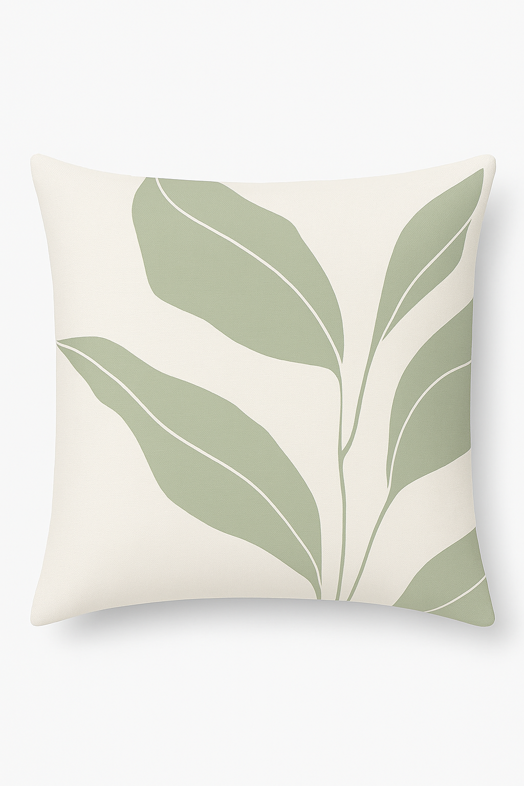 Green Abstract Floral Throw Pillow Cover, Design 2
