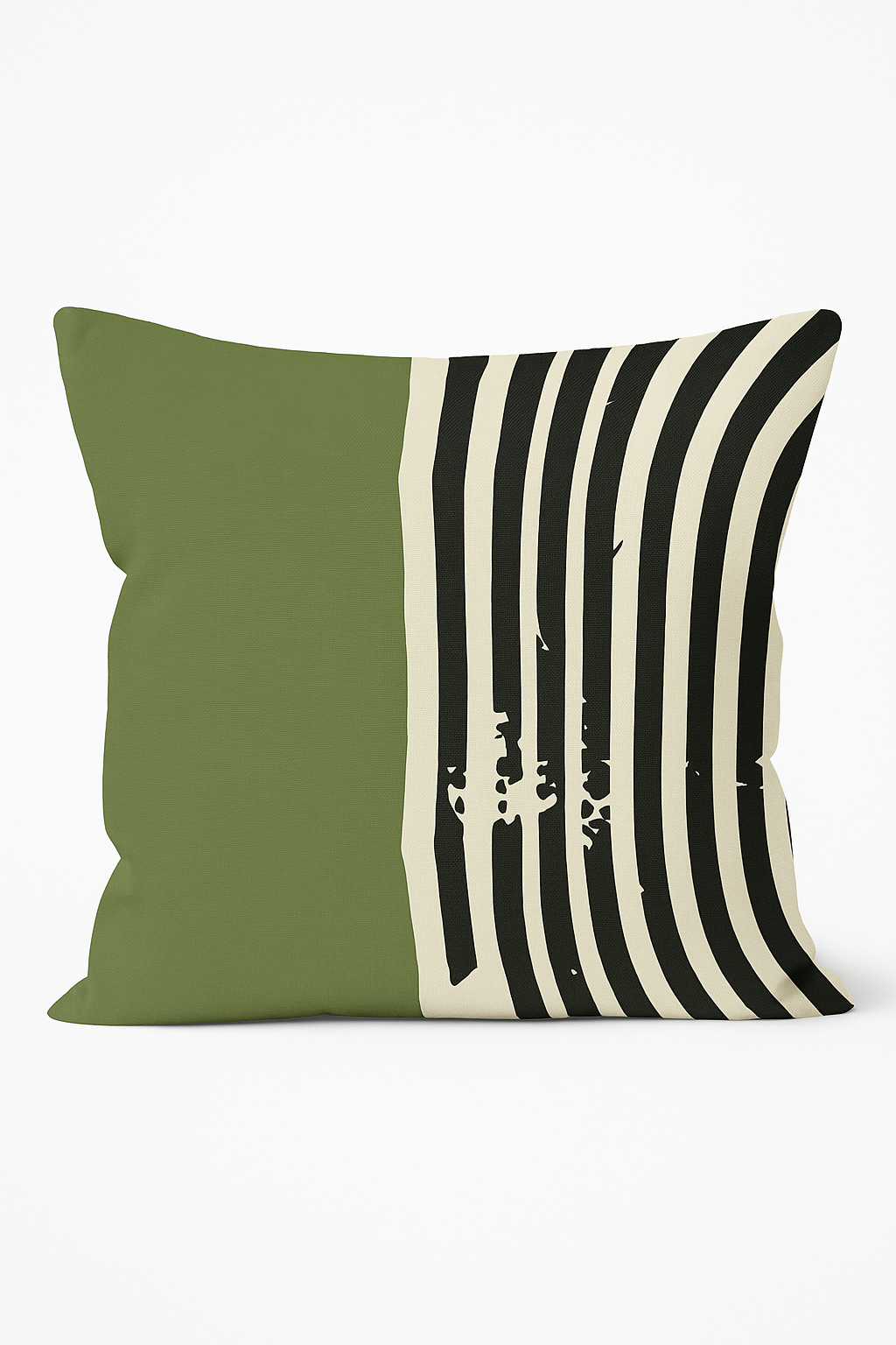 Green Abstract Floral Throw Pillow Cover, Design 1