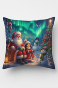 Santa Claus throw pillow cover and decorative snowmen