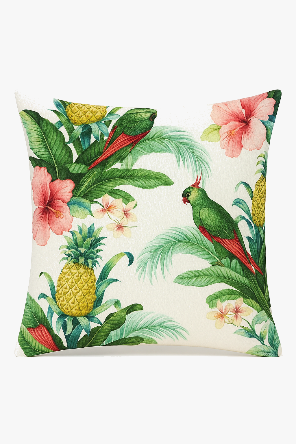 Tropical Parrot Print Throw Pillow Cover for Sofa, Design 1