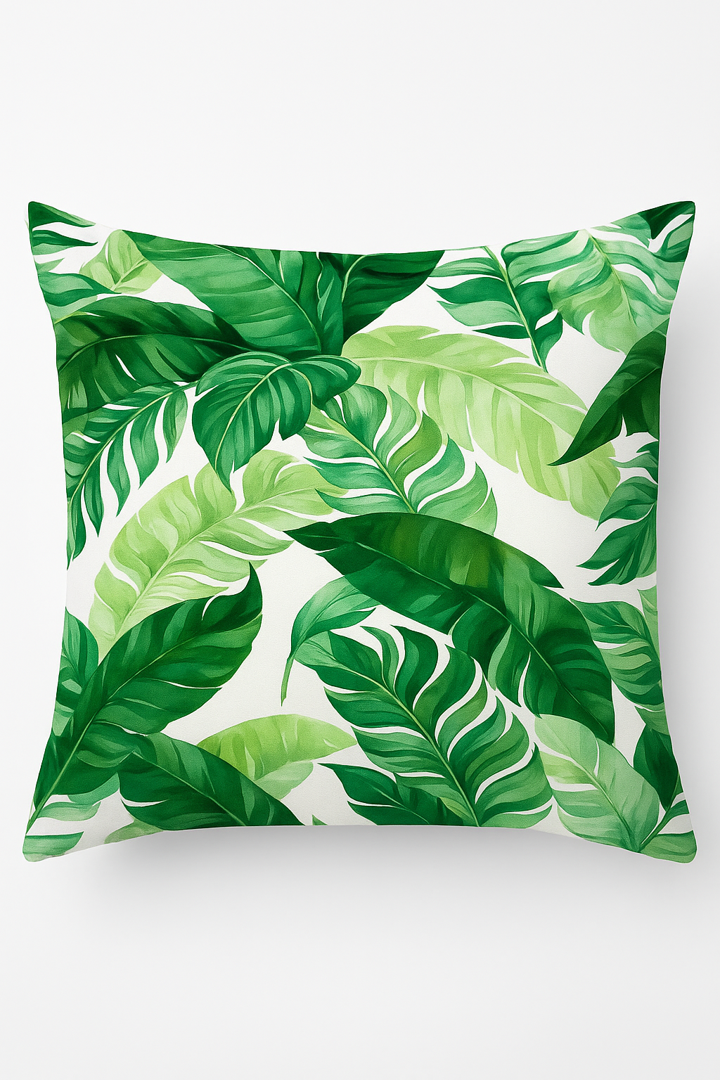Tropical Plants Throw Pillow Cover, Fresh Nature-Inspired Accent