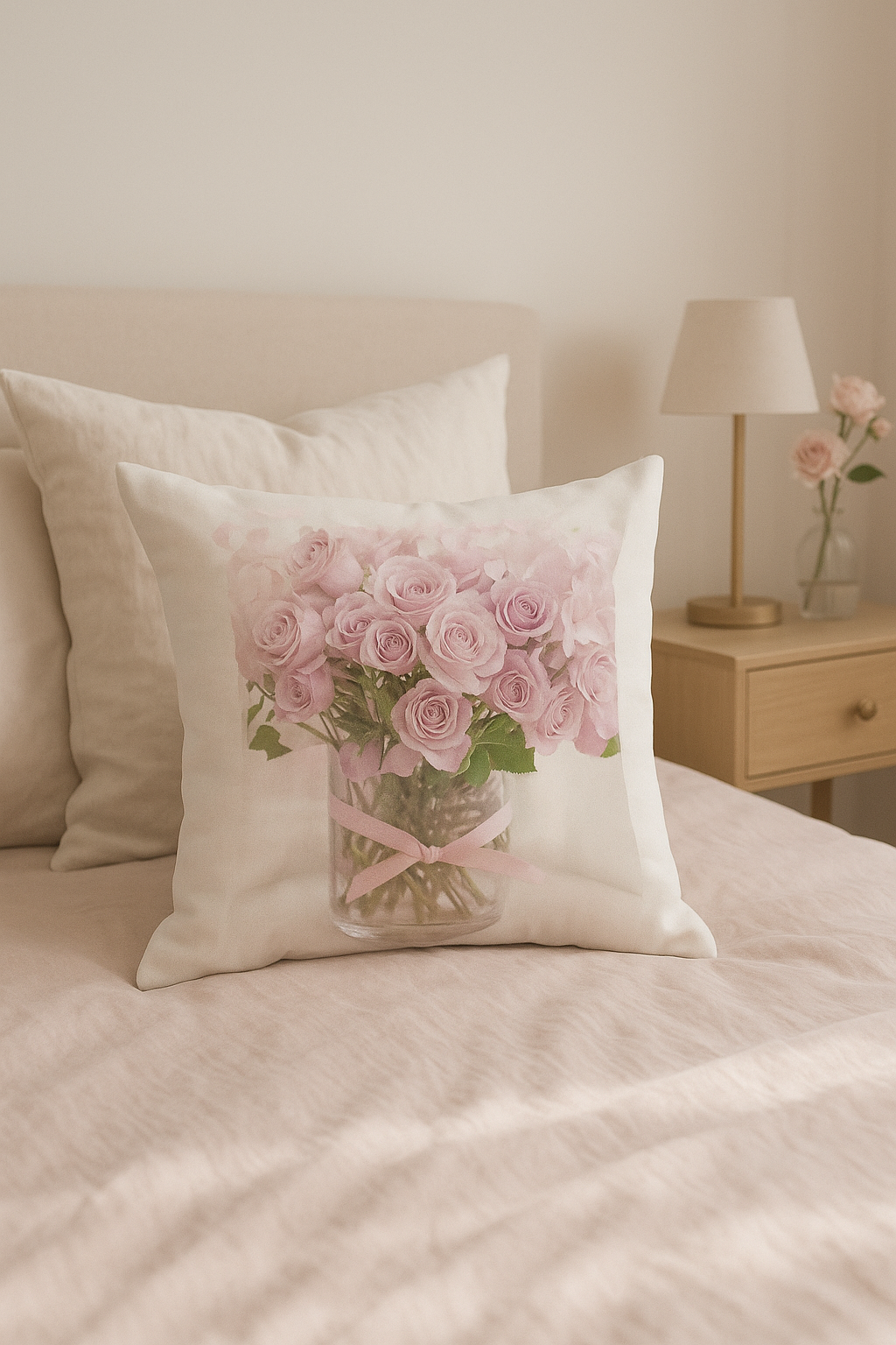 Throw pillow cover pink Nordic style pattern elegance for your interior - view 2