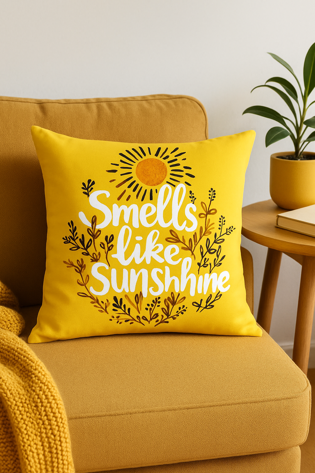 Throw pillow cover creative sunflower pattern yellow 45x45 cm - view 2