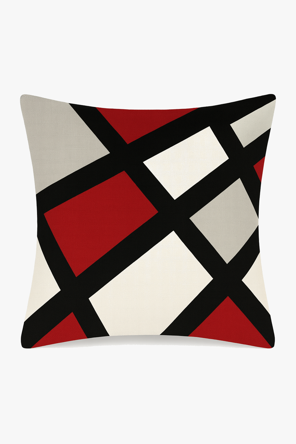 Black and Red Geometric Throw Pillow Cover, Style One