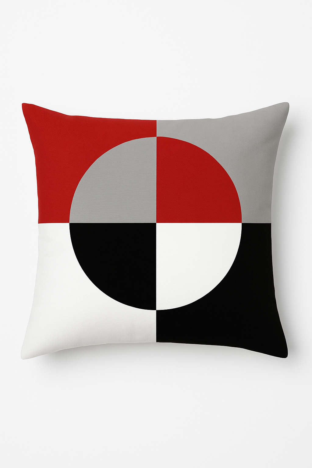 Black throw pillow cover and red decorative geometric pattern