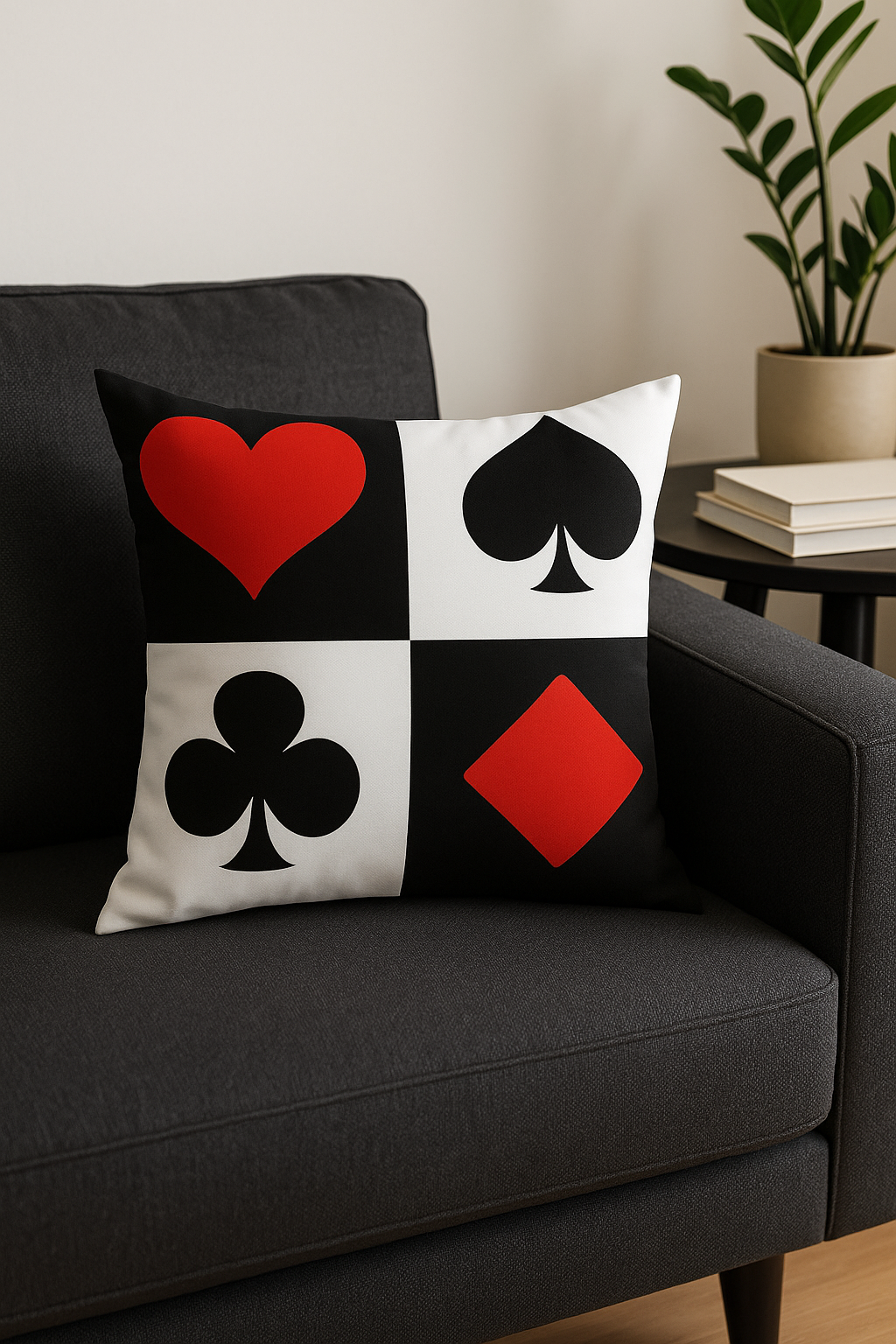 Black and Red Geometric Throw Pillow Cover for Chic Decor - view 2