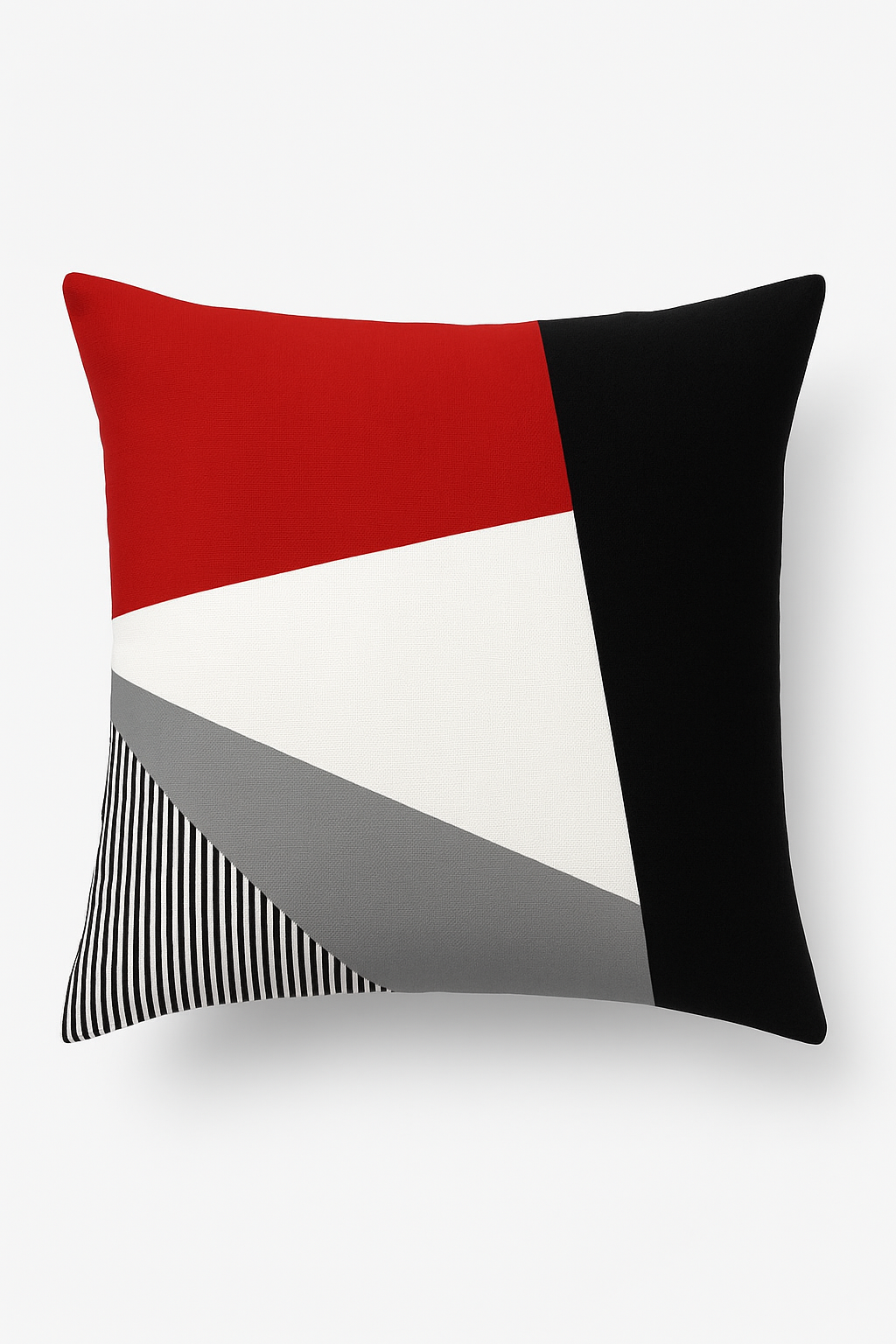 Bold Black & Red Modern Geometric Throw Pillow Cover