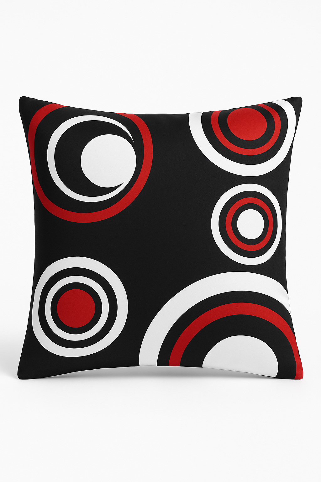 Eclectic Black & Red Modern Geometric Throw Pillow Cover