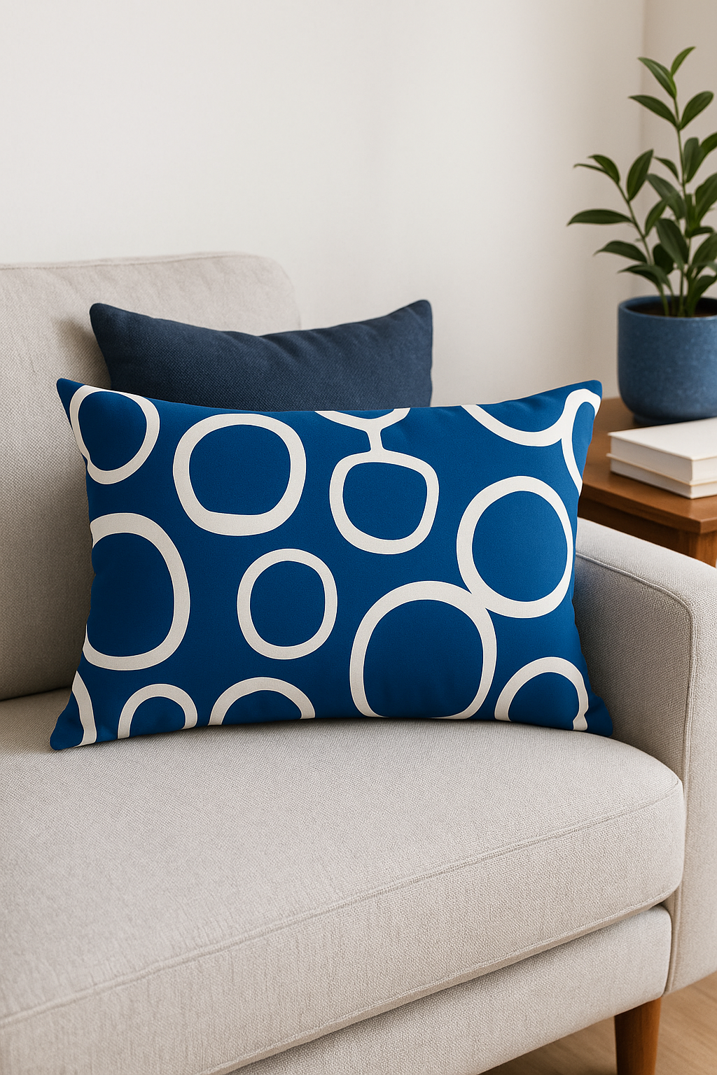 Throw pillow cover polyester blue marine animals 30x50 cm - view 2