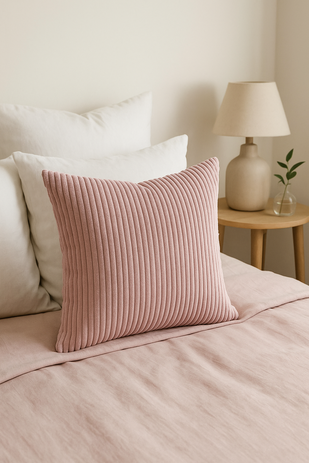 Striped throw pillow cover in custom velvet large size 65 or 70 cm - view 2
