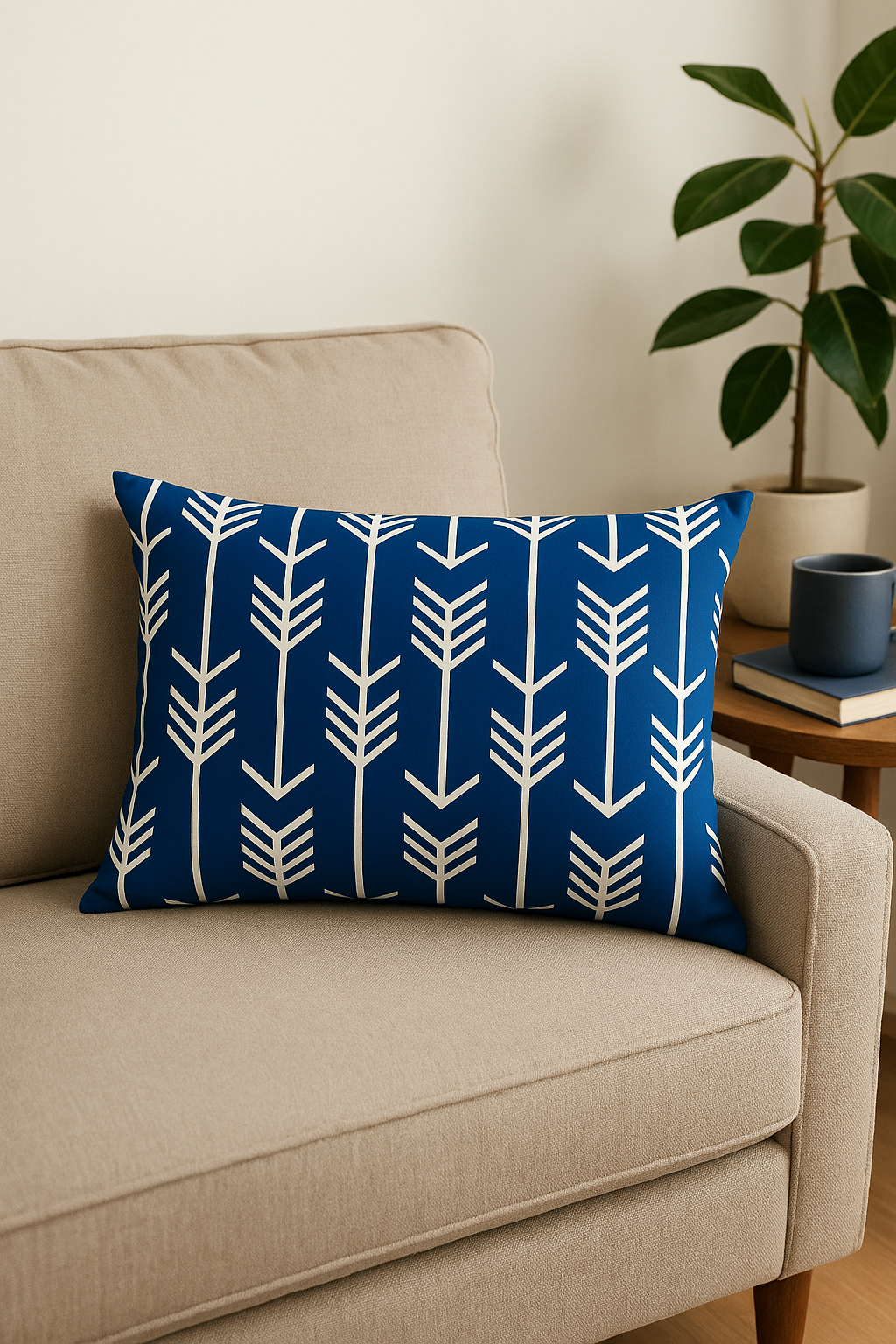 Throw pillow cover rectangle blue pattern marine animals 30 x 50 cm - view 2
