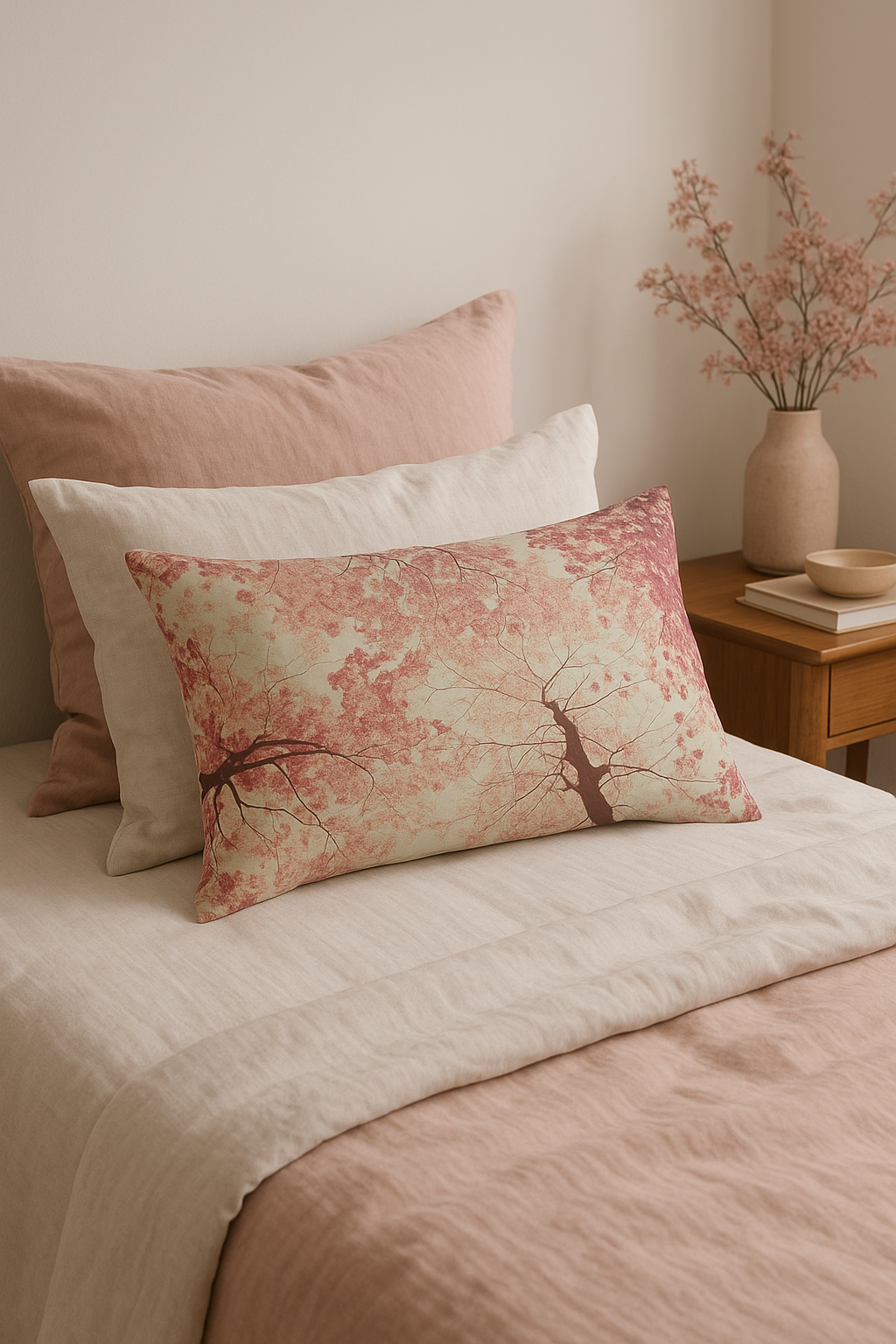 Rectangular throw pillow cover with tropical flower pattern 30x50 cm - view 2