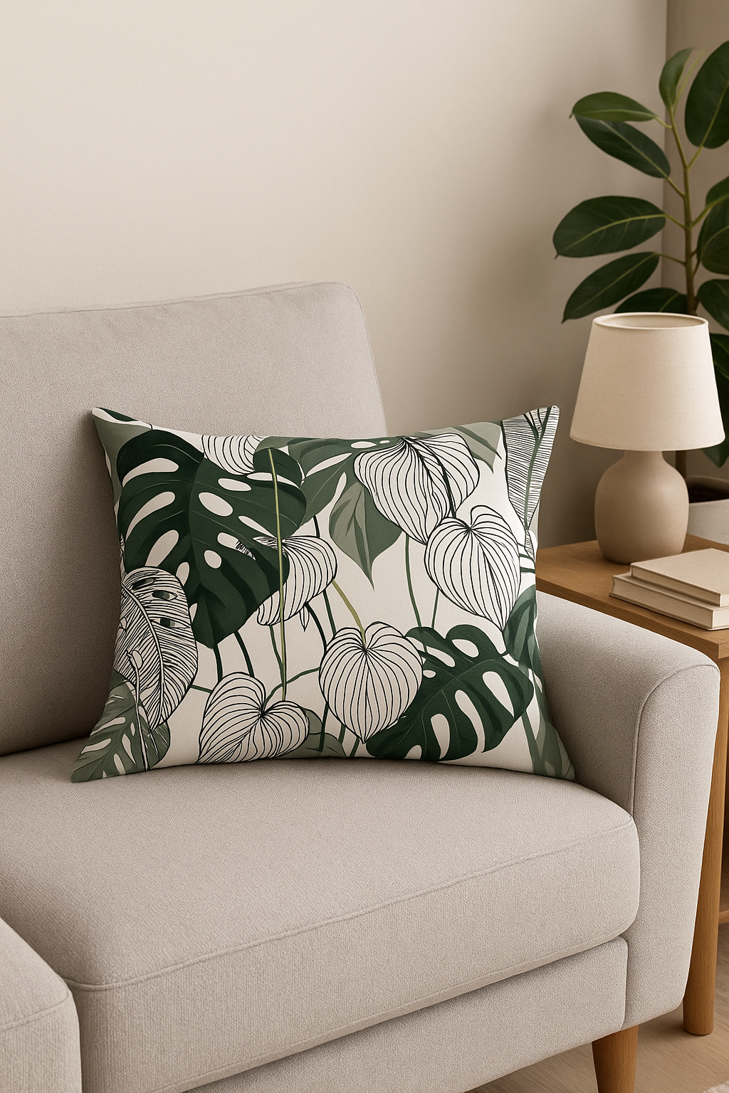 Bohemian Tropical Flowers Throw Pillow Cover, 30x50 cm - view 2