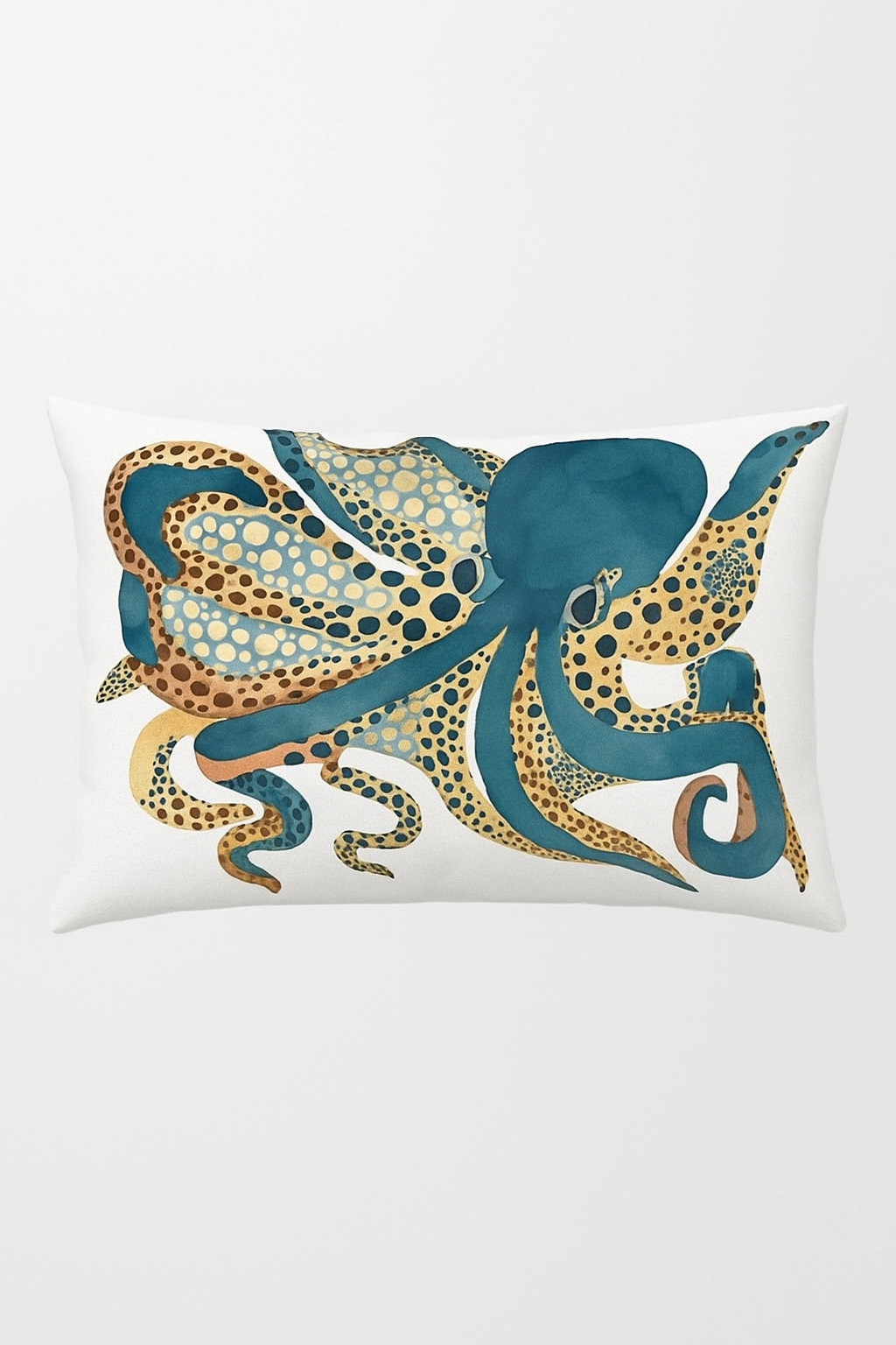 Chinese watercolor rectangular throw pillow cover 30 x 50 cm