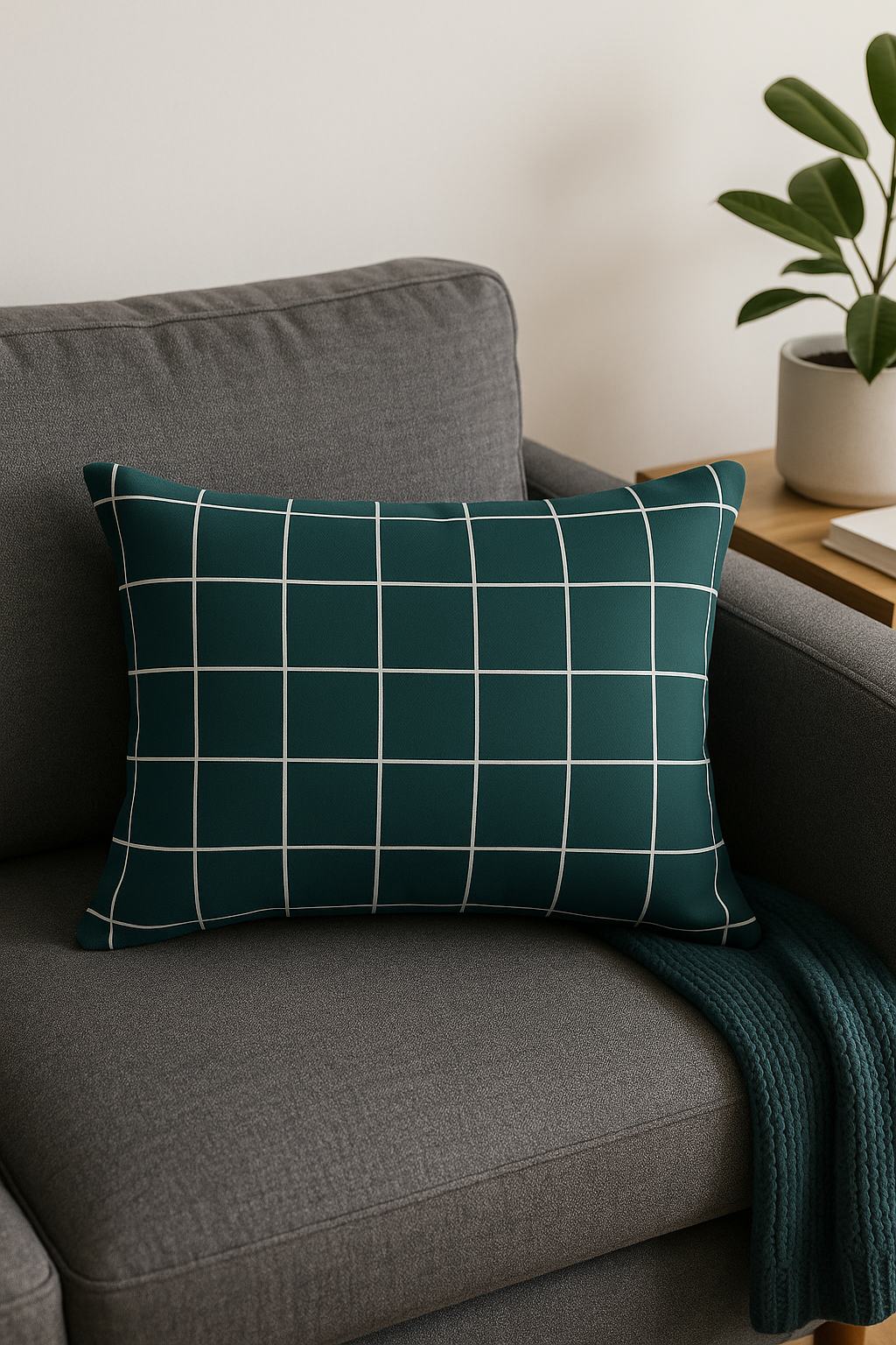 Rainbow rectangular throw pillow cover and vegetal pattern - view 2