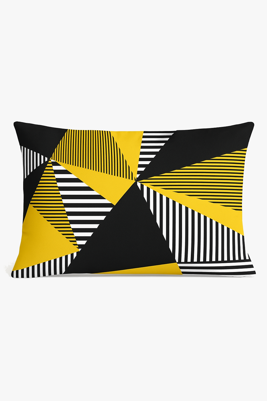 Geometric rectangular throw pillow cover with coloured stripes 30x50 cm