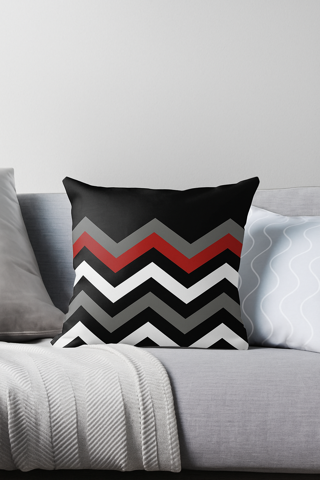 Geometrical rectangular throw pillow cover in yellow and red - view 2