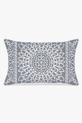Grey rectangular throw pillow cover geometric decorative pattern