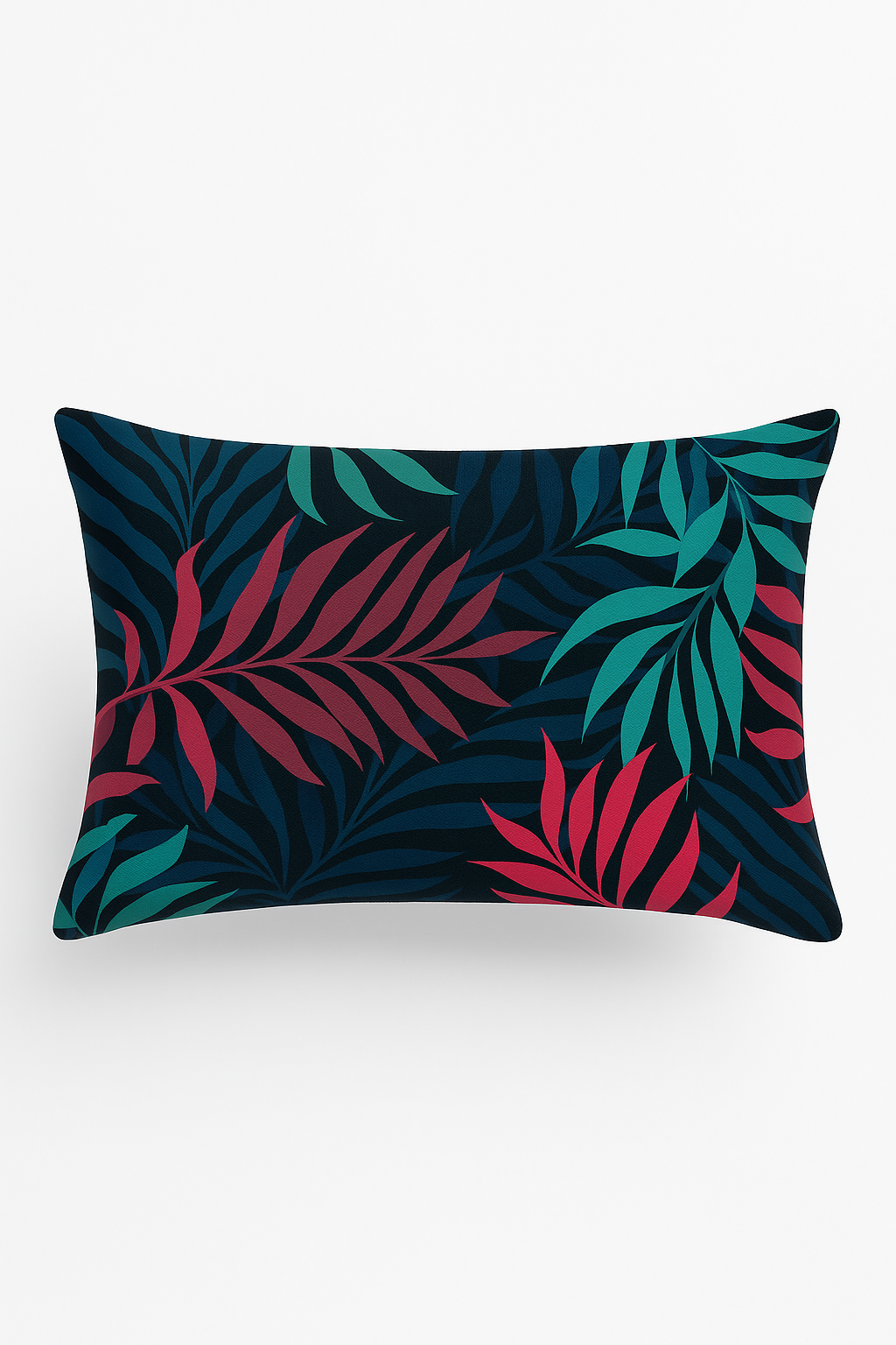 Rectangular throw pillow cover pattern tropical green leaves 30 x 50 cm