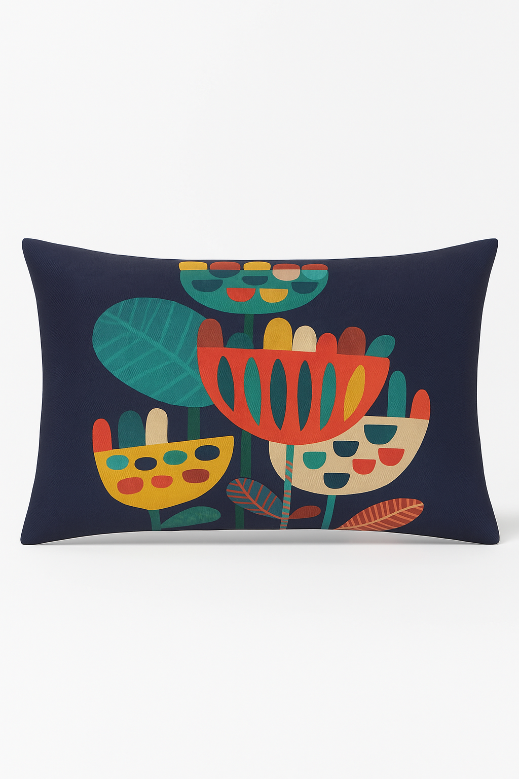 Soft Rainbow Vegetal Geometric Throw Pillow Cover