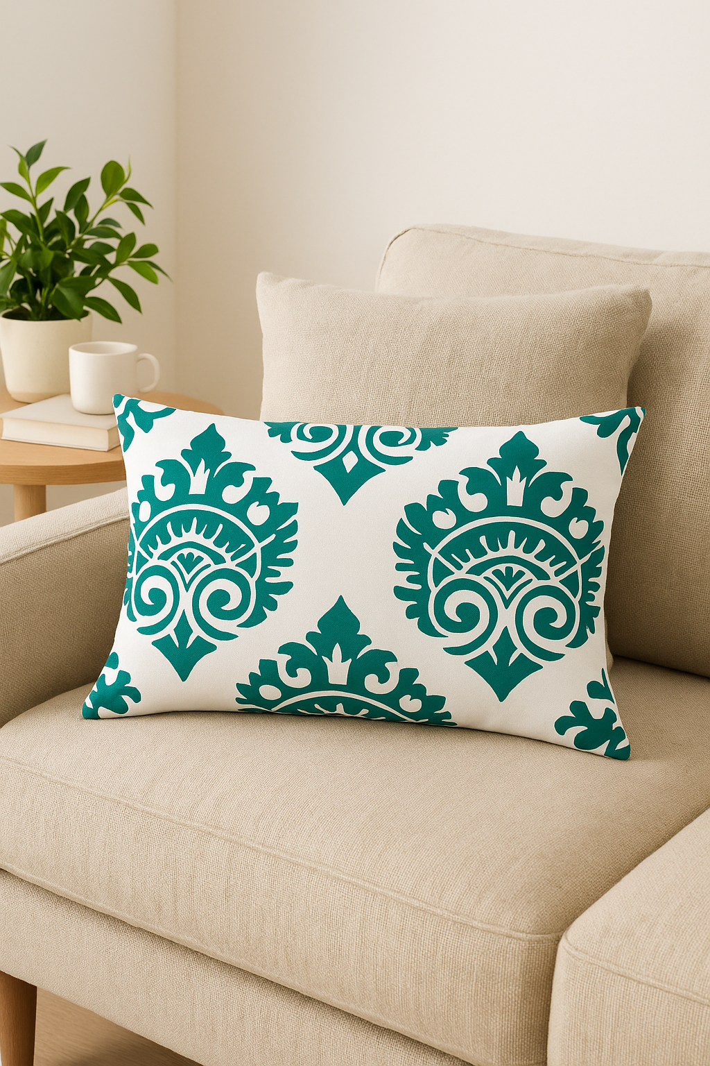 Striped Geometric Throw Pillow Cover with Bold Contrasts - view 2