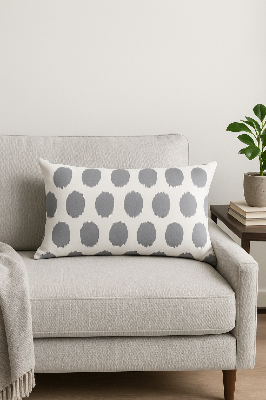 Discreet Grey Geometric Patchwork Throw Pillow Cover - view 2
