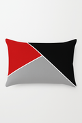 Rectangular throw pillow cover geometric yellow and red pattern