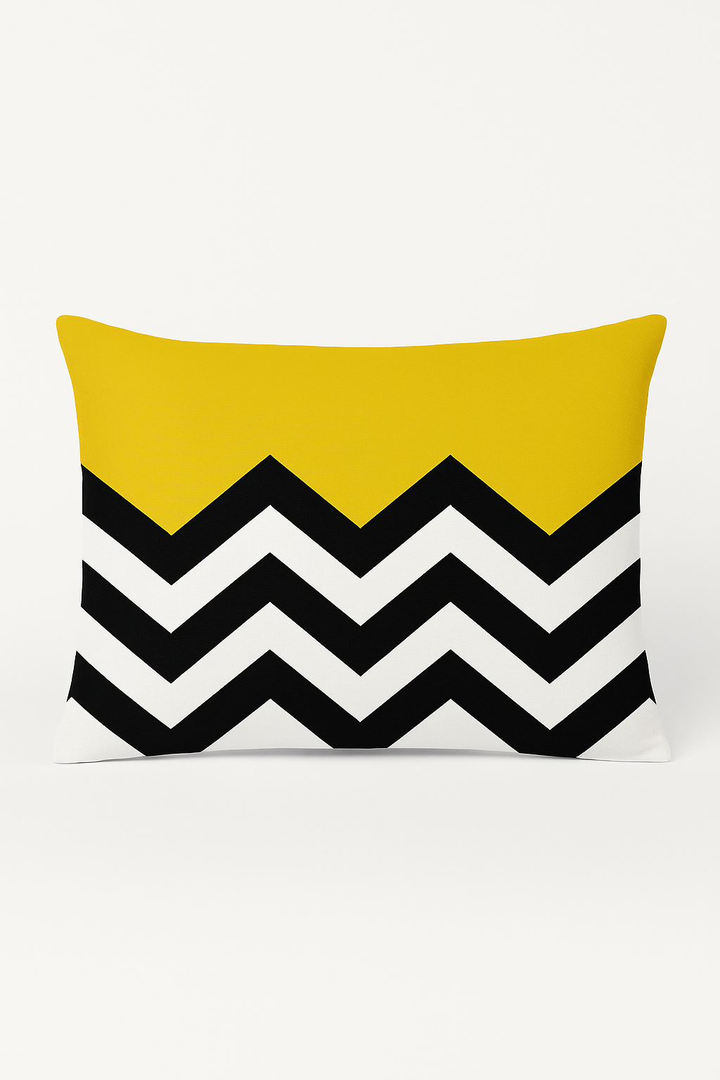 Modernized Yellow & Red Geometric Pillow Cover, 30 X 50 cm