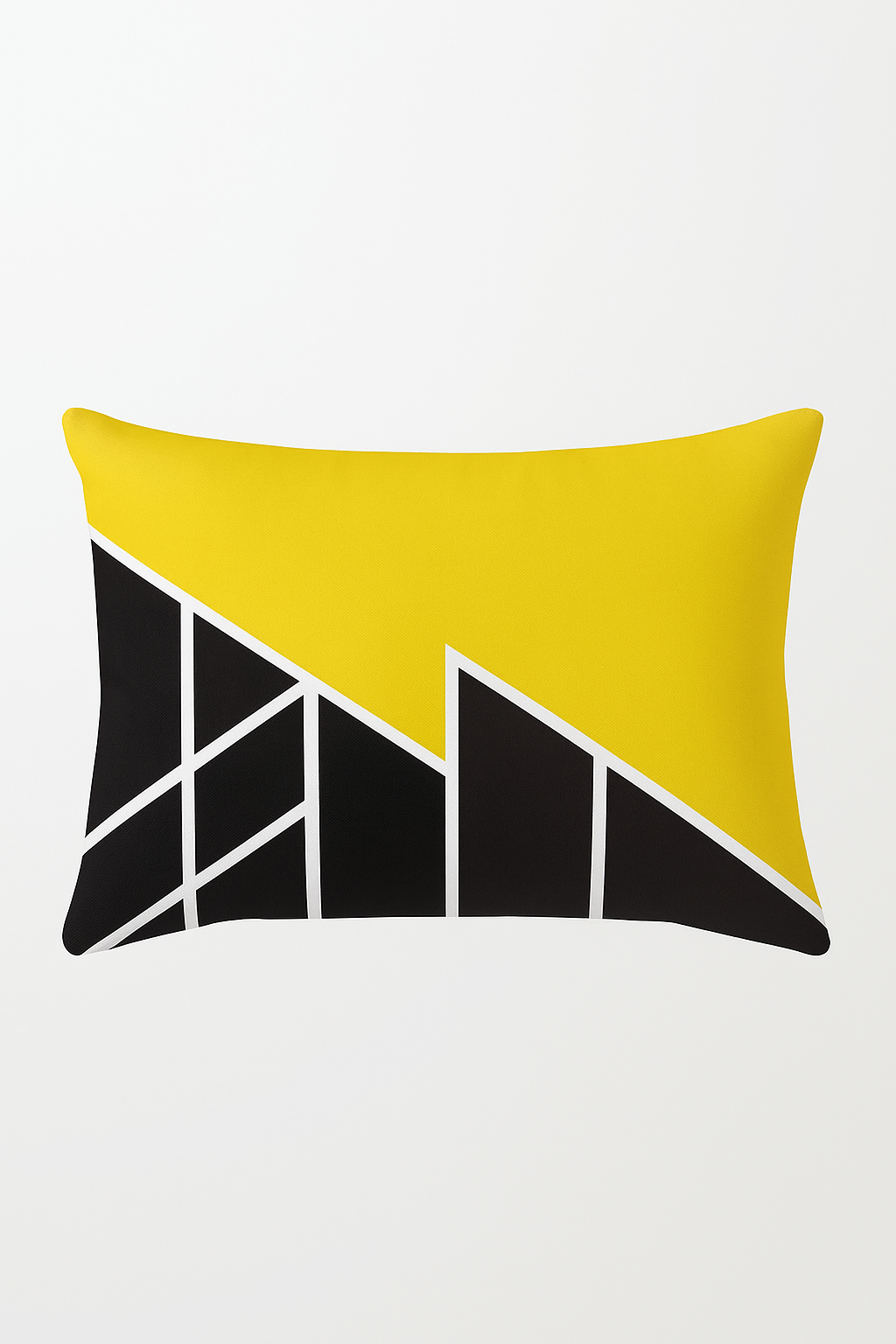 Energizing Yellow & Red Geometric Pillow Cover, 30 X 50 cm