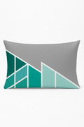 Rectangular throw pillow cover geometrical yellow and red Nordic pattern