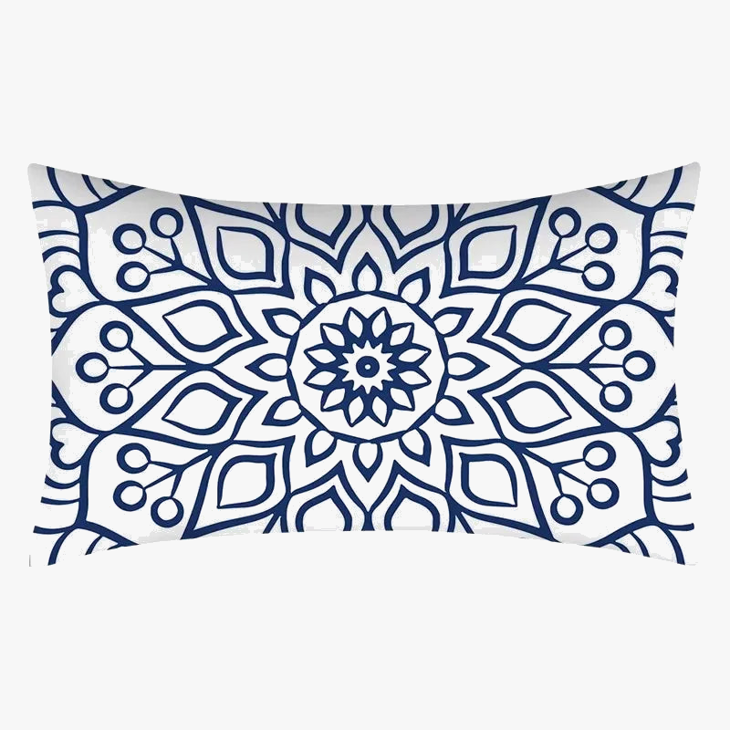 Rectangular Throw Pillow Cover with Mandala Print, 30x50 cm