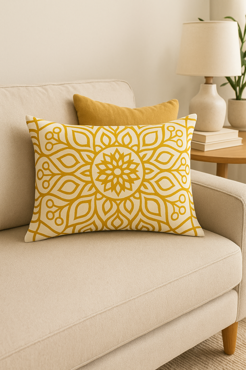 Rectangular Mandala Throw Pillow Cover for Sofa or Bench - view 2