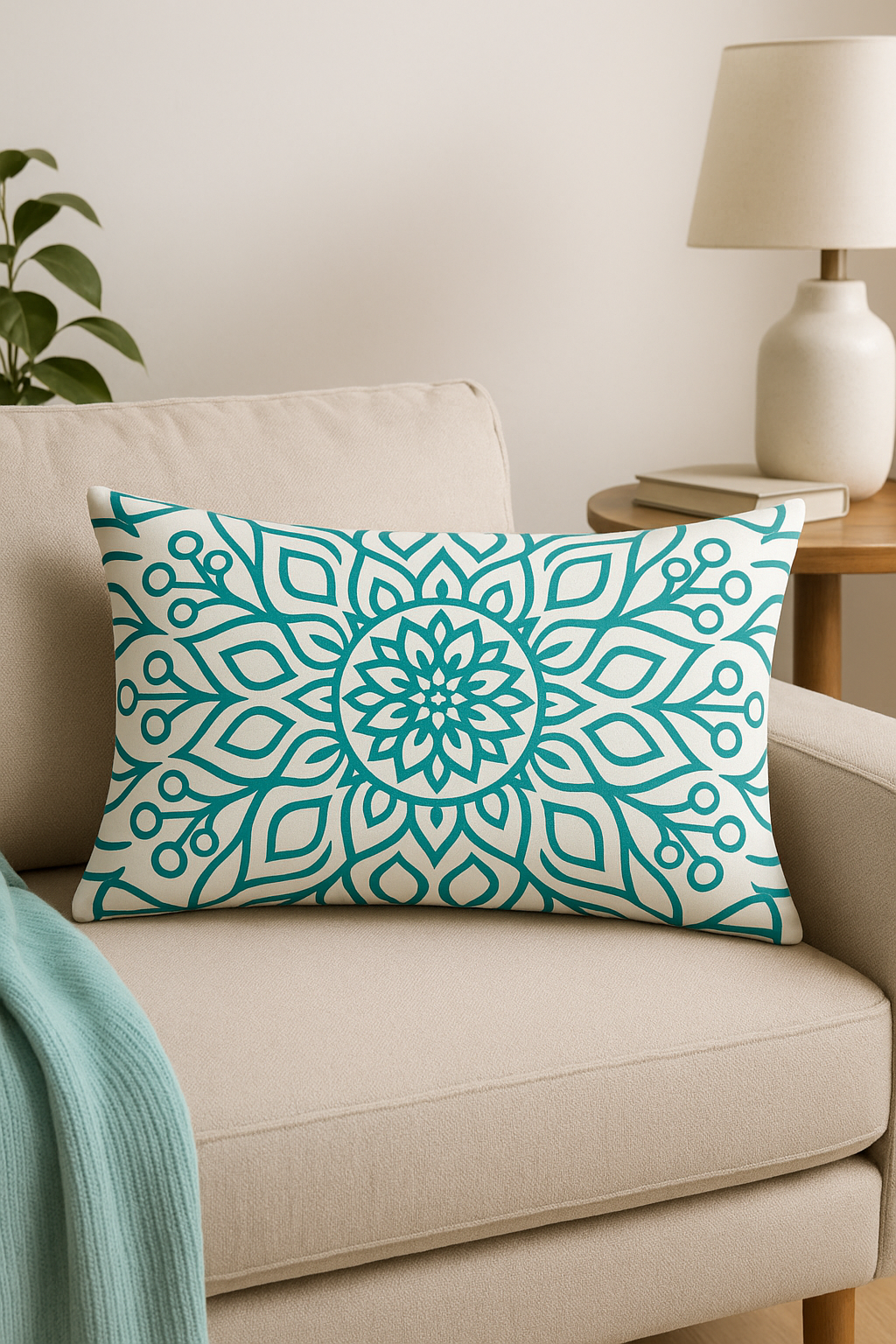 Rectangular Mandala Throw Pillow Cover, Sophisticated 30x50 cm - view 2