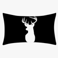 Black and white geometric decorative rectangular throw pillow cover