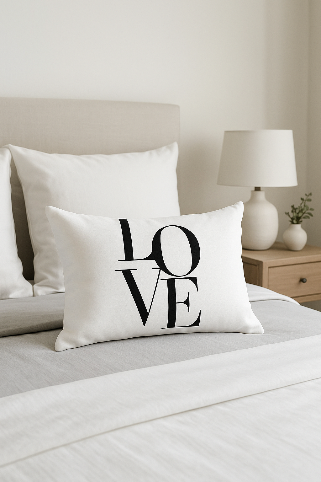 Black and White Marbled Rectangular Throw Pillow Cover, 30x50 cm - view 2