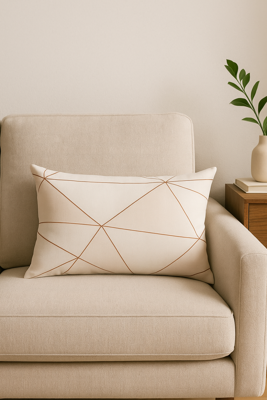Pink Geometric Throw Pillow Cover, Soft and Graphic - view 2